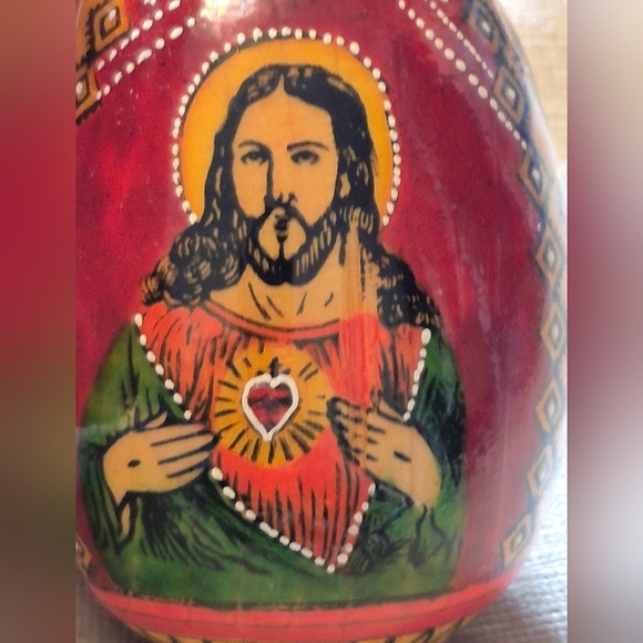 Handcrafted Orthadox Christianity  Religious Art Egg - Black and Gold - Picture 6 of 8